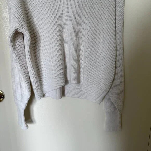 Lunya White Cottonsilk Pocket Henley Waffleknit Sweater XS/S - Picture 4 of 7